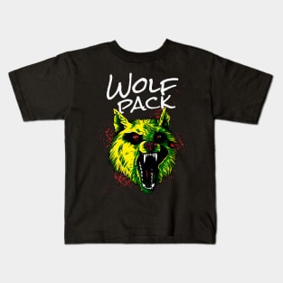 Wolf Pack Furious Werewolf Wild Animal Kids T-Shirt